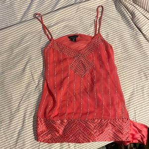 Beaded sequin sheer camisole
